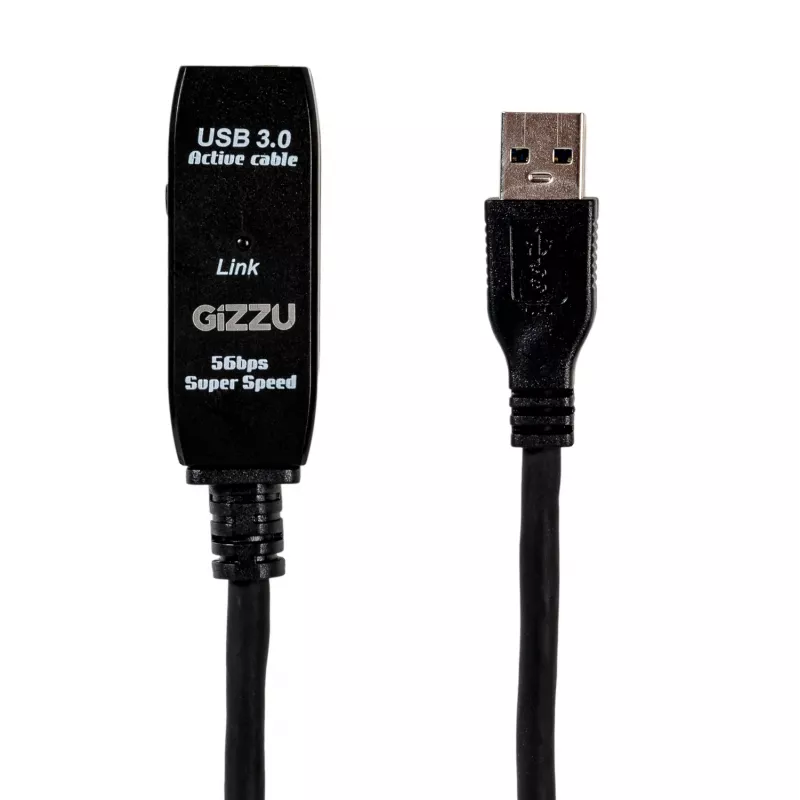 Gizzu USB 3.0 Active Extension Cable 5m - Czarny