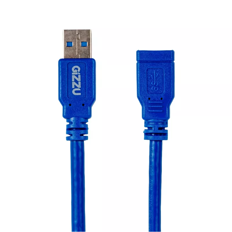 Gizzu USB 3.0 Przedłużacz 2m – 5Gbps, męski na żeński, czarny