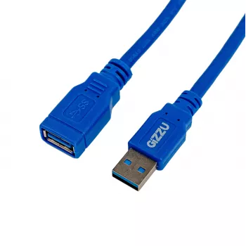 Gizzu USB 3.0 Przedłużacz 2m – 5Gbps, męski na żeński, czarny