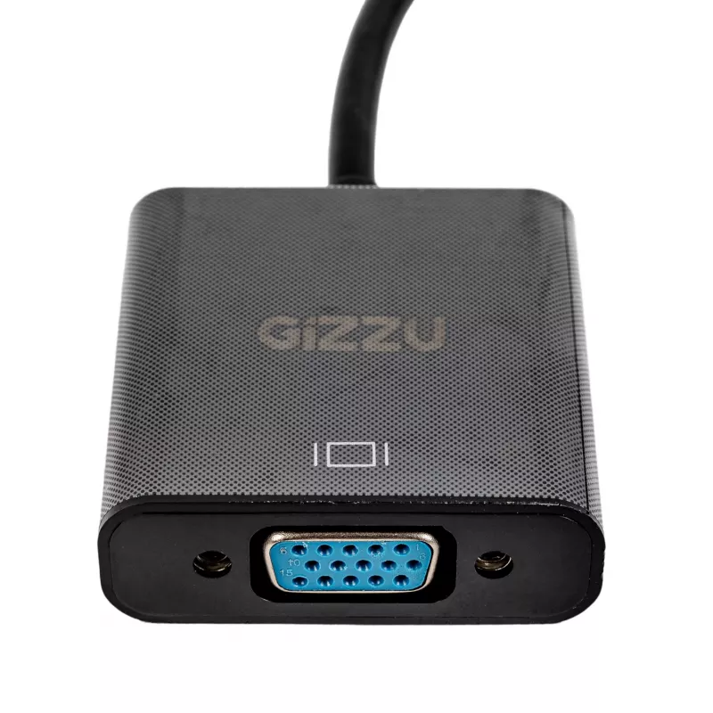 Gizzu USB 3.0 na VGA Adapter – Full HD 1080p zewnętrzny konwerter wideo, USB-A męski na VGA żeński, zasilany z USB, czarny