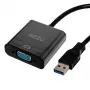 Gizzu USB 3.0 na VGA Adapter – Full HD 1080p zewnętrzny konwerter wideo, USB-A męski na VGA żeński, zasilany z USB, czarny