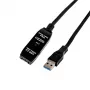 Gizzu USB3.0 Active Extension Cable 10m – 5Gbps SuperSpeed Repeater Cable with Signal Booster, USB-A Male to Female, Bus-Powered with Optional DC Port, Black