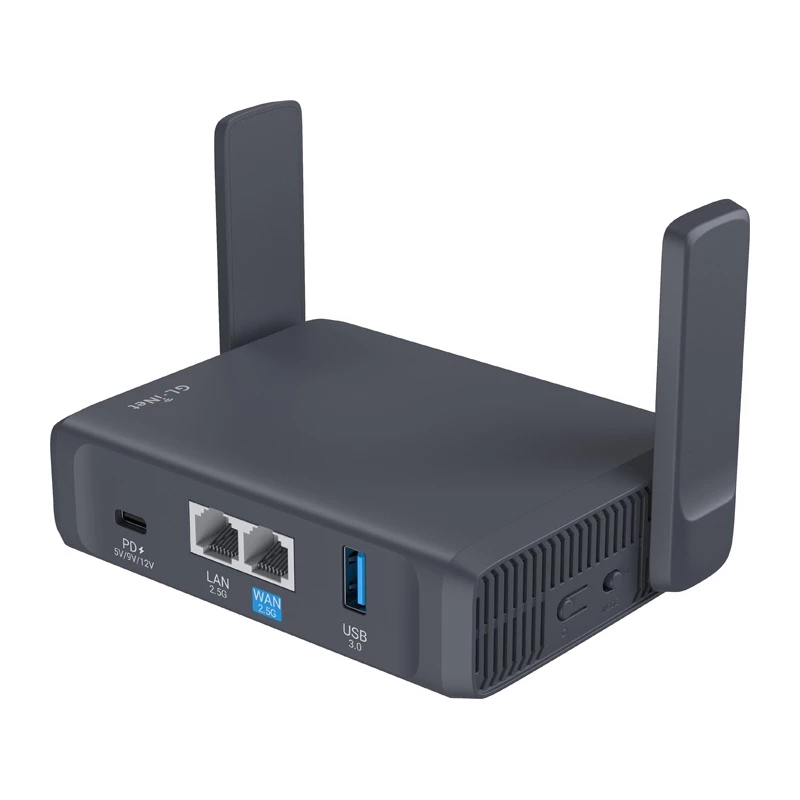 GL.iNet Slate 7 AC750 Dwuzakresowy Gigabitowy Router Bezprzewodowy z OpenWrt, USB 2.0, Gniazdem MicroSD, Obsługą VPN
