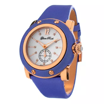 Zegarek damski GLAM ROCK GR10050 Miami Collection 46mm Biały Skórzany Pasek Swiss Quartz