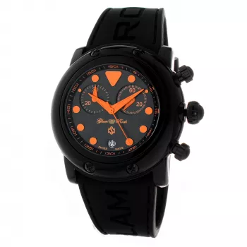 Zegarek damski GLAM ROCK GR61114 Kwarcowy Analogowy 46mm Stal nierdzewna Czarna tarcza Pasek skórzany