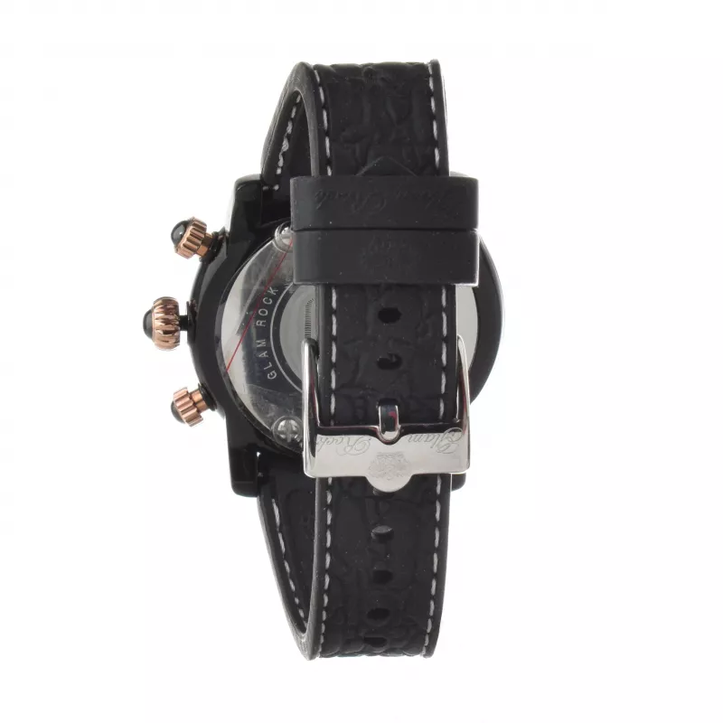 GLAM ROCK Zegarek Unisex GR62115-B 46mm Swiss Quartz Stal nierdzewna Silikon Czarny