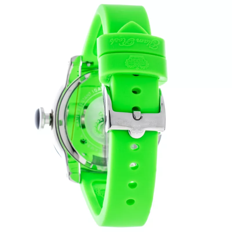 Zegarek GLAM ROCK Women's Miami Beach Chronograph GR32038 - 44mm koperta ze stali nierdzewnej, biały silikonowy pasek, szwajcarski kwarc