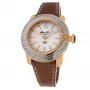 Zegarek damski GLAM ROCK GR31007D 40mm Swiss Quartz Stal nierdzewna Biała masa perłowa Biały skórzany pasek