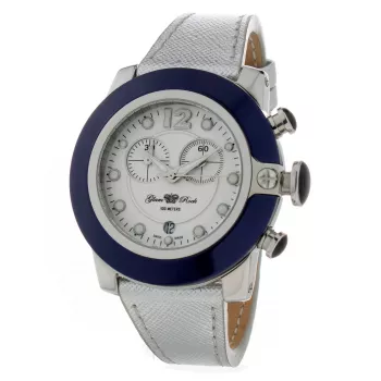 Zegarek damski GLAM ROCK GR32116 (44mm) - Swiss Quartz, stal nierdzewna, czarny pasek silikonowy