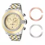 Zegarek damski GLAM ROCK GR32159 (44mm) - Swiss Quartz, biała tarcza z masy perłowej, pasek silikonowy