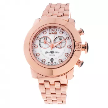 Zegarek damski GLAM ROCK GR32180 44mm Swiss Quartz Chronograph Biały Silicone