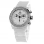 Zegarek damski GLAM ROCK GR50116D (42mm) - Swiss Quartz, biała tarcza z masy perłowej, biały silikonowy pasek