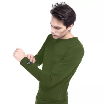 Glovii GJ1CS Heated Base Layer Shirt Crew Neck Long Sleeve Black Unisex
