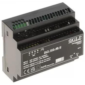 GLP zasilacz impulsowy DL2-150-48-U - 150W 48V DC szyna DIN, aktywny PFC, wysoka sprawność
