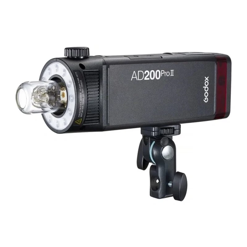 Godox AD200Pro II Zestaw Lampy Błyskowej Pocket Flash z Głowicą Bare Bulb i Fresnel, 200Ws, TTL/HSS, System 2.4GHz X