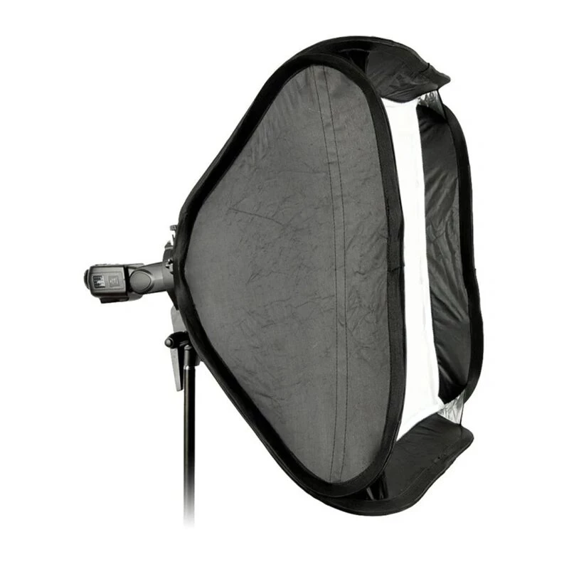 Godox SFUV5050 Składana Kwadratowa Softbox 50x50cm z Mocowaniem S-Type, Srebrnym Wnętrzem, Zdejmowanymi Dyfuzorami i Torbą Transportową