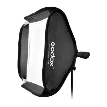 Godox SFUV5050 Składana Kwadratowa Softbox 50x50cm z Mocowaniem S-Type, Srebrnym Wnętrzem, Zdejmowanymi Dyfuzorami i Torbą Transportową