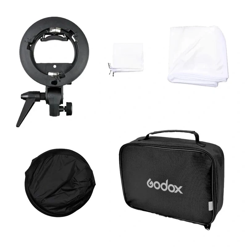 Godox SFUV6060 uchwyt typu S do lampy błyskowej z softboxem 60x60cm i torbą zestaw