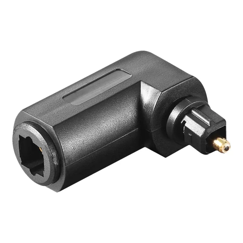 Goobay 11925 Toslink Digital Audio Adapter 90° Angled Optical Audio Adapter Female to Male Black