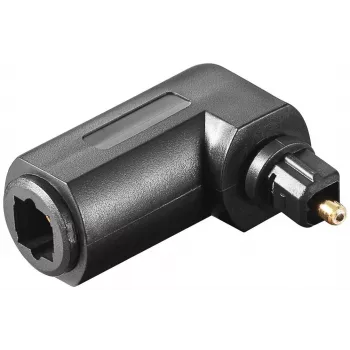 Goobay 11925 Toslink Digital Audio Adapter 90° Angled Optical Audio Adapter Female to Male Black