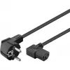Goobay 51320 Przewód zasilający sieciowy, wtyczka Schuko (kątowa) do gniazda IEC C13, czarny, 5 m