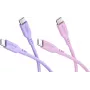 Goobay Berry Swirl zestaw 2 kabli USB-C silikonowych, 1,5 m, fioletowy i różowy 81273