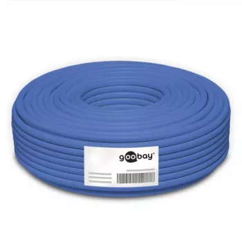 Goobay CAT 6a U/UTP Network Cable 50 m Blue - Solid Copper, AWG 23/1, LSZH (96092)