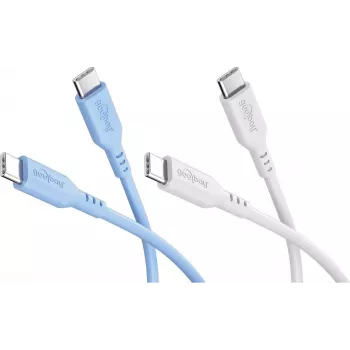 Goobay Ice Breeze zestaw 2x kabel USB-C silikonowy, 1,5 m, niebieski i biały (81257)