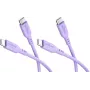 Goobay Zestaw 2x kabel USB-C silikonowy, 1,5 m, fioletowy (81249)