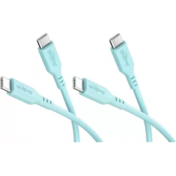 Goobay Zestaw 2x kabel USB-C silikonowy, 1,5 m, turkusowy (81248)