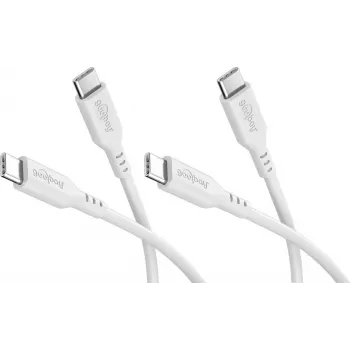 Goobay Zestaw 2x kabel USB-C silikonowy, 1,5 m, biały (81244)