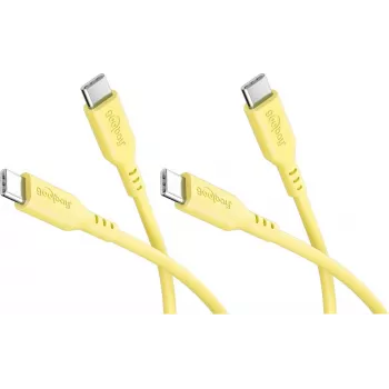 Goobay Zestaw 2x kabel USB-C silikonowy, 1,5 m, żółty (81243)