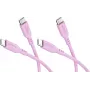 Goobay zestaw 2 kabli silikonowych USB-C do USB-C, 1,5 m, różowy (81251)