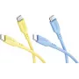 Goobay Sun & Sky Zestaw 2x kabel USB-C silikonowy 1,5 m żółty niebieski 81274