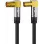 Kabel antenowy TV Goobay 10 m, 4x ekranowany, 135 dB, pozłacane kątowe złącza koncentryczne, czarny 70475