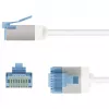 GOOBAY Ultra-elastyczny cienki kabel krosowy Cat.6a, U/FTP, Biały, 3 m, Bardzo krótkie złącza