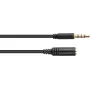 Przedłużacz audio Good Connections 3,5mm 4-biegunowy TRRS, wtyk do gniazda, 1,5m, czarny AS-35V4B15
