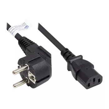 Good Connections Kątowy przewód zasilający Schuko na IEC C13 0.75m czarny