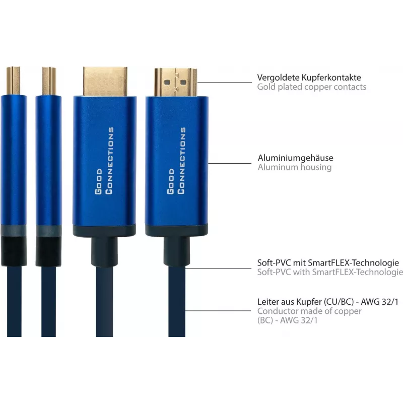 Good Connections GC 4520-CSF015B Przewód adapterowy USB-C na HDMI, 4K@60Hz, 1,5m, czarny