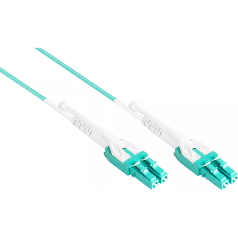 Good Connections OM3 Duplex LC/LC Uniboot światłowodowy kabel krosowy, 50/125µm, LSZH, Aqua, 5m LW-U805LC3