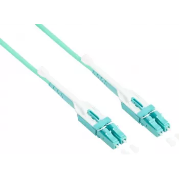 Good Connections OM3 Duplex LC/LC Uniboot światłowodowy kabel krosowy, 50/125µm, LSZH, Aqua, 5m LW-U805LC3