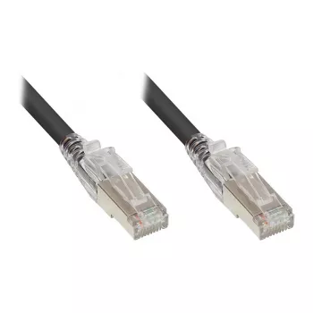 Good Connections RNS® Patch Cable z zabezpieczeniem zatrzasku i blokadą, Cat. 6A, S/FTP, PiMF, bezhalogenowy (LSZH), 500MHz, Czarny, 1,5m