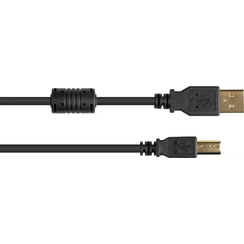 Good Connections Kabel USB 2.0 A do B z rdzeniem ferrytowym, złocone, czarny, 1m