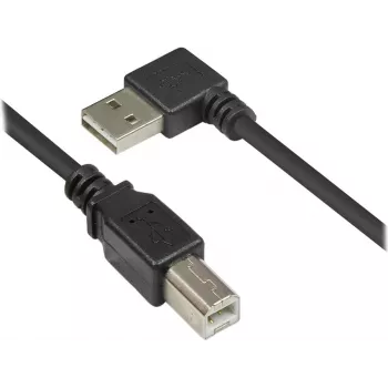 Good Connections USB 2.0 Cable Type-A Angled to Type-B - Black - 0.5m