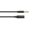 Przedłużacz audio GoodConnections 3,5mm 4-biegunowy TRRS, wtyk do gniazda, 3m, czarny AS-35V4B3