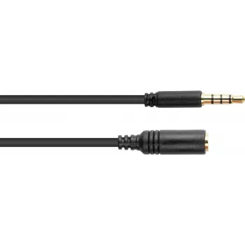 Przedłużacz audio GoodConnections 3,5mm 4-biegunowy TRRS, wtyk do gniazda, 3m, czarny AS-35V4B3
