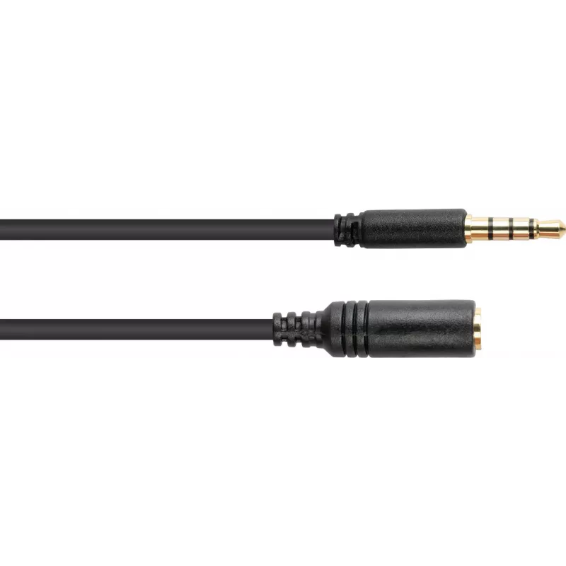 Przedłużacz audio GoodConnections 3,5mm 4-biegunowy TRRS, wtyk do gniazda, 3m, czarny AS-35V4B3