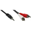 Kabel audio GoodConnections 3,5 mm stereo jack na 2x RCA męskie 2,5 m czarny AS-352C