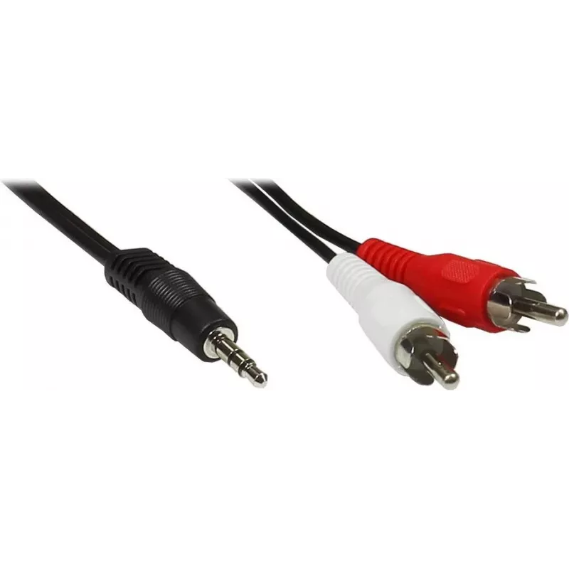Kabel audio GoodConnections 3,5 mm stereo jack na 2x RCA męskie 2,5 m czarny AS-352C