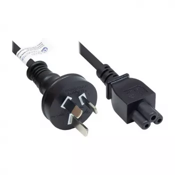 GoodConnections Kabel zasilający AC - Wtyczka australijska do IEC C5 Cloverleaf, 1.8m, Czarny